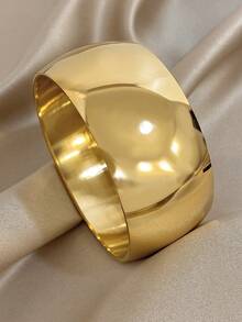 女士厚款镀金手镯，女士不锈钢手镯，女士宽手镯，日常派对首饰套装，万圣节圣诞节礼物 - 彩色 - 查看 4