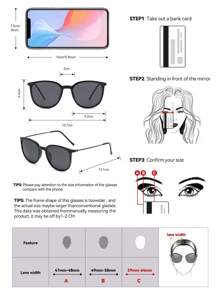 Polarized Sunglasses For Men & Women, Retro Square Metal Frame Fashion Glasses, Classic Design Suitable For Outdoor Activities, Cycling, Traveling, Beach, Driving, Fishing, Summer UV Protection - Black - View 5