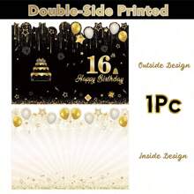 1/5/10/20张装黑色金色折叠贺卡，适合18-80岁人士，生日装饰，礼物，签名卡，派对礼品，留言卡，生日和节日用品 - 彩色 - 查看 17