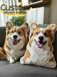 1pc Customized Pet Throw Pillow, Personalized Dog/Cat Cushion, Soft Plush Large Pillow, Colorful Home Decor, Unique Pet Memorial Gift, Suitable For Christmas, Thanksgiving, Halloween And Special Occasions - Multicolor - View 1