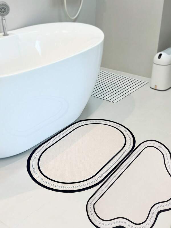 1pc Cloud Shaped Non-Slip Bath Mat/Oval Soft Absorbent Foot Mat, 40*60cm Cute Children's Bathroom Carpet, Home Toilet Mat Door Mat Home Decor Floor Carpet Outdoor Rug, Autumn Bathroom Accessories Back To School Entrance Decor