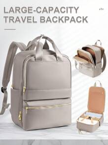 Unisex Large Capacity Travel Backpack, 14/15.6 Inch Anti-Theft Laptop Backpack, Carry-On Luggage, Lightweight For Teens & Students, Business Commute, Waterproof Outdoor Hiking