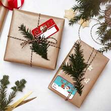 90pcs/Pack Self-Adhesive Christmas Gift Labels Stickers, Santa Claus, Snowman, Christmas Tree, Deer, Christmas, Birthday, Wedding, Holiday Decoration Gift Tags For Christmas Gifts To Friends