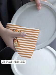 1/2 件厨房毛巾 - 秋季南瓜条纹厨房毛巾 - 现代涤纶手巾，采用鲜艳的秋季设计，非常适合烹饪、茶浴和感恩节礼物，仅可手洗，洗碗巾 15.7x23.6 英寸 - 彩色 - 查看 4