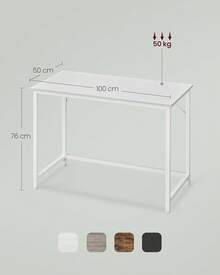 VASAGLE Escritorio, Mesa Oficina y Estación Trabajo, 60 x 120 x 76, Estilo Moderno, Estructura Metal, Marrón Rústico y Negro MLWD039B01 - Blanco Arce + Blanco Nube. - Ver 6