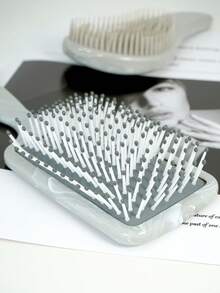 1pc/2pcs Comb & Brush Set, 1pc Mini Palm Detangling Hair Brush, 1pc Square Air Cushion Detangler Hair Brush With Non-Slip Handle, Marble Patterned Hair Brush, Suitable For All Hair Types, Unisex, Dry & Wet Use, Hair Care, Gift For Girls, Brush, Hair Brushes, Hair Brush, Detangling Brush, Ball Brush, Mini Hair Brush, Hair Brush Set, Wooden Comb, Hair Brush, Mini Hair Brush, Detangling Brush, Hair Brushes, Hair Hair Products, Hair Tools, Hair Stuff, Hair Care, Curly Hair Brush, Hairdressing Equipment,Travel Essentials,Travel Essential,Hairstyle,Hairdressing,Hair Brush,Slick Back Brush,Styling Brush,Curly Hair Brush,Edge Brush,Hair Comb,Brush Hair,Hair Brush Set,Comb Hair,Comb For Curls,Detangling Brush,Hair Brush For Women,Hair,Travel,Hair Products,Hair Tools,Hair Stuff,Barber,Barber Accessories,Barbershop,Hairdressing Equipment - Grey - View 5
