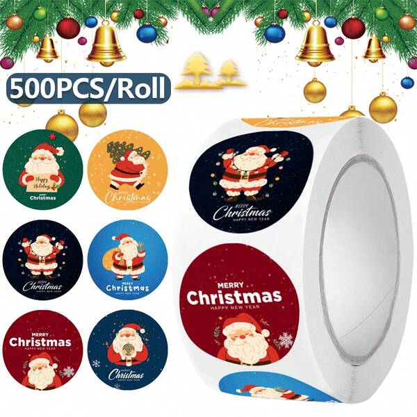 500pcs Christmas Decoration Stickers, Santa Claus, Hand Account Graffiti Stickers, Gift Box Envelope Greeting Card Sealing Stickers Back To School Christmas Christmas Decorations Christmas Pajamas Christmas Gifts Christmas Decor