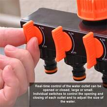 4-Way Garden Hose Splitter With 4 Individual Switches - Outdoor Faucet Connector For Watering Systems, Leak-Proof Design, Suitable For Lawn, Garden And Car Washing Sprinkler Systems