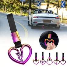 YITUMU [Anello colorato da tirare a mano] Anello di colorato da tirare a mano per auto, anello di avvertimento appeso al paraurti posteriore dell'auto, anello a forma di mano a cuore da tirare a mano