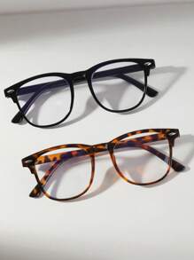 3 件复古轻便时尚眼镜套装 - 时尚全框防蓝光眼镜