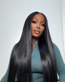 Bone Straight 30 40 Inch 250 Density 13x6 Lace Front Brazilian HD 13x4 Pre Plucked Wig Glueless Human Hair Lace Frontal Wigs - Natural Black - Xem 3