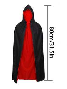 Capa de vampiro negra y roja para adultos con capucha, capa con capucha reversible y unisex, capa de vampiro/pirata para mujeres y hombres, disfraz de Halloween para fiesta y cosplay