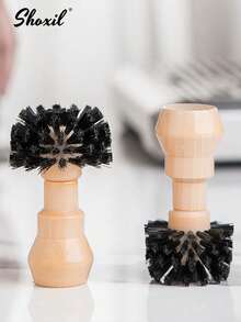 shoxil 1个适用于51/54/58mm手柄的咖啡手柄清洁刷，木质咖啡篮清洁刷，用于清洁意式浓缩咖啡压粉器和咖啡配件。 - 卡其色 - 查看 5