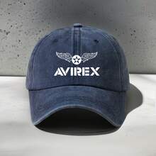 Fashion Pattern AVIREX Letter Print Baseball Cap, Lightweight Breathable Grandpa/Dad Hat | Outdoor Travel Beach Sports Casual Unisex Skateboarding Hats Men And Women Holiday Event Minimalist Design Comfort Headwear, Casual Wear, Hat, Stylish Cap, Breathable Fabric, Comfortable Fit, Printed Hat, Unisex Cap, Outdoor Enthusiasts, Women's Accessory - 灰色 - 查看 1