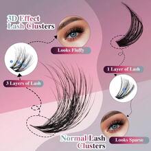 Lash Extension Kit 144 Pcs, 3D Lash Clusters 8 - 18D Curl Wispy Lash Clusters With 10ml And Seal Waterproof, 5ml Lash Remover, Lash Tweezers Eyelash Extensions Kit At Home Prism Kit - 熱門! -Wispy-Prism 套件 - 查看 4