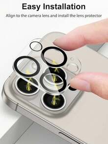 4pcs Camera Lens Protector, Compatible With IPhone 16 Pro/16 Pro Max/16/16 Plus/15 Pro Max/15 Pro/15/15 Plus/14/13/12/11, 9H Tempered Glass Screen Protector, Anti-Scratch, Ultra-Clear, Suitable For Various Phone Cases, Suitable For Daily, Office And Home Use, Water-Resistant, Shock-Proof, Anti-Scratch. - Clear - View 5