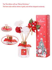 [Gratis Diffusor-Stäbchen] Weihnachts-Duftkerzen-Geschenkbox ohne Flamme, (1 Flasche Aromatherapie + 5 Diffusor-Stäbchen) dekorative Weihnachts-Feiertagsgeschenke, kann in Innenräumen, im Schlafzimmer, Bad, Wohnzimmer, Eingangsbereich platziert werden, reine Pflanzen-, Fruchtdüfte, Tischdekorationen, Aromatherapie, langanhaltender Duft, Lufterfrischer (Weihnachtsgeschenke, Geschenke für Frauen, Parfüm, Auto-Lufterfrischer, Geschenke für Männer, Diffusor, Geschenkset)