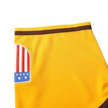 Men's #19 Brown Baseball Jersey - Short - Sleeve V - Neck Design, Letter & Number Embroidery, Yellow - Brown Contrast Color - Block Sleeves, Ideal For Training & Streetwear - 19 Brown - 查看 3