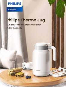 PHILIPS Thermo Jug AWP2622 2L Capacity 24h Vacuum Insulation Pot SUS316LInner Liner Pot Hot/Cold Heat Preservation - Multicolor - View 1