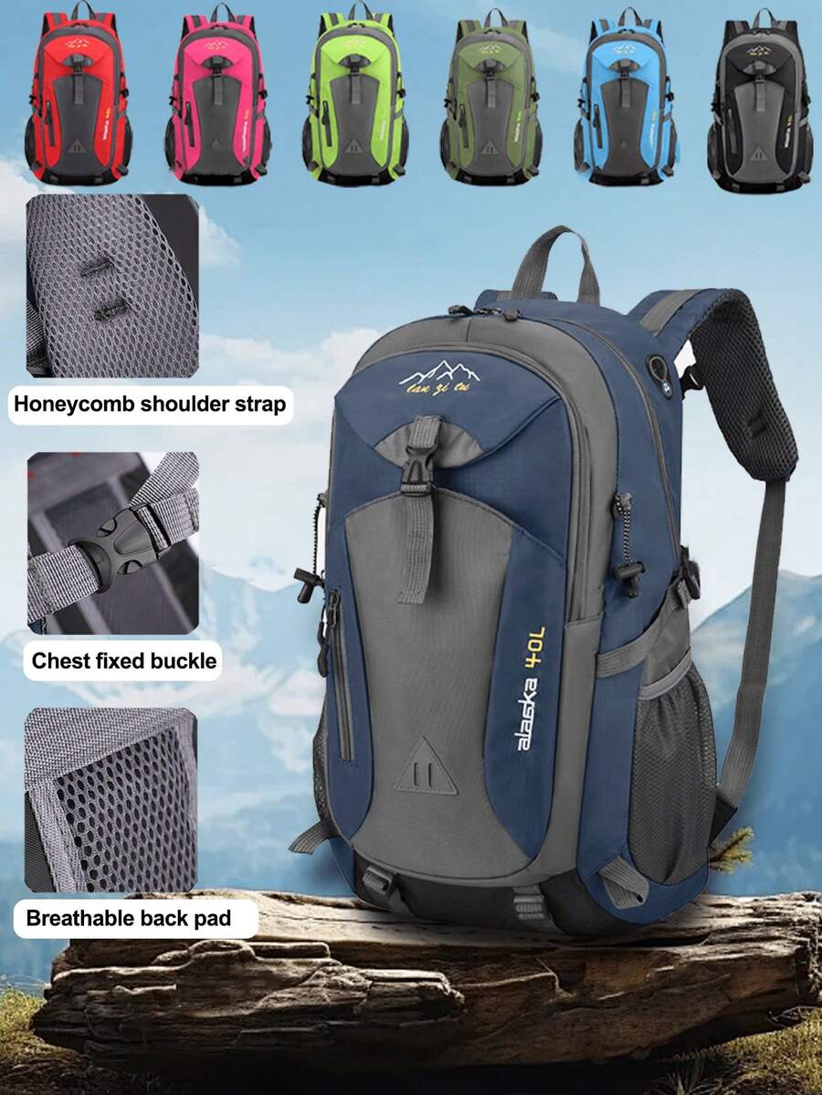 حقيبة ظهر رجالية كبيرة السعة مقاومة للماء للتنزه والسفر، مزودة بجيوب ومقصورات متعددة، حقيبة ظهر للطلاب مع مقبس سماعات، حقيبة مدرسية رياضية كبيرة السعة للمدرسة والسفر