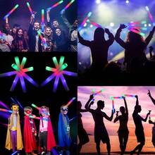 32 PCS Foam Glow Sticks Bulk LED Foam Sticks In The Dark Party Supplies With 3 Modes Colorful Flashing Glow Sticks Bulk Party Pack For Wedding Concert - Red - View 4