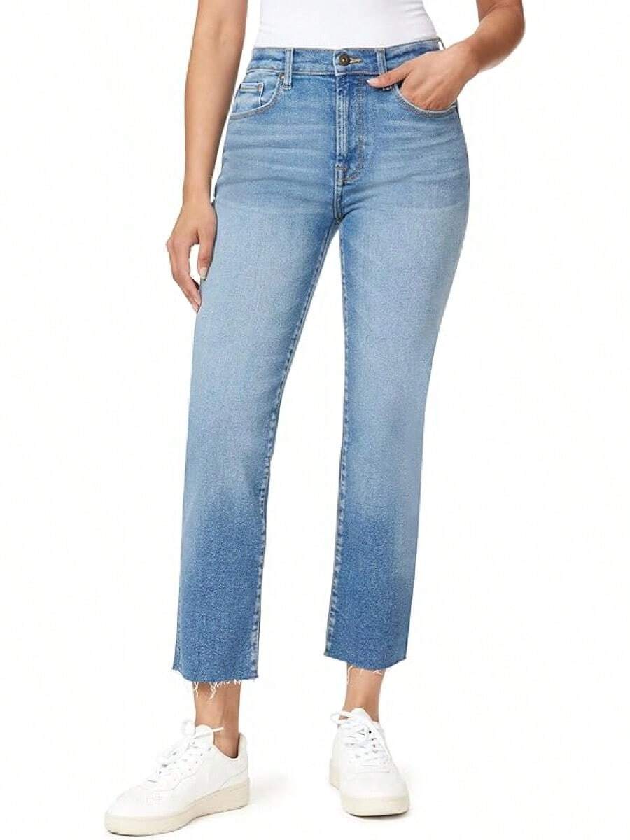 Jeans Kensie The Allie de talle alto y corte recto para Halloween - Portland con destrucción - Ver 1