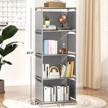 6 Layer Portable Bookshelf, Closet Organizer, Freestanding Wardrobe Shelf With Backboards, Multifunctional DIY Cube Storage Solution For Bedroom, Living Room, Office - Maximizes Space