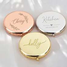 Oglindă de buzunar personalizată, cadou cu nume personalizat, cutie cadou cu ambalaj, cadou pentru domnișoare de onoare, cadou pentru petrecerea burlăcițelor, cadou de nuntă, oglindă de buzunar sculptată pentru mamă - multicolor - Vizualizare 3