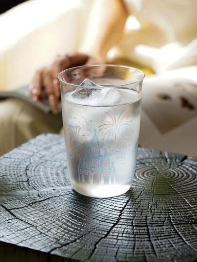 INS风城堡烟花玻璃杯 家用水杯果汁杯冰美式咖啡杯冷饮杯