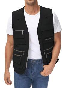 RANTAR Men's Fishing Vest Utility Lightweight Outdoor Travel Photo Journalist Cargo Vest With 16 Pockets - màu đen - Xem 2