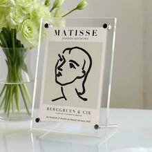 2 piezas Marco de fotos acrílico con soporte - Soporte para exhibir postales, diseño flotante rectangular transparente clásico, adecuado para exhibición en escritorio, decoración del hogar u oficina, clip para certificados, adorno de escritorio pequeño A4