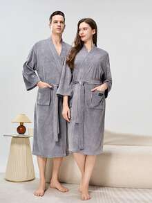 Long-Length Thickened Couple Pajamas For Autumn And Winter, Couple Bathrobes, Same Style As Those In Star Hotels And Beauty Salons, Long Bathrobes For Men And Women, Home Wear.