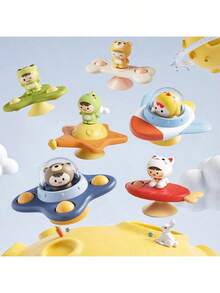 1 OPP 包装婴儿玩具吸盘旋转器适用于幼儿熊手蒙特梭利旋转器感官玩具缓解压力游戏旋转摇铃（颜色随机），洗澡玩具，婴儿玩具，吸盘玩具，婴儿玩具，洗澡玩具，蒙特梭利玩具