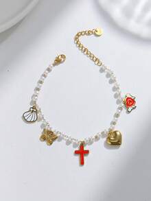 Mazuer 1 pezzo Braccialetto con pendente a moneta stile vintage placcato oro 18K, regalo per la fidanzata, laurea, Ringraziamento, ritorno a scuola, vacanze, feste, uso quotidiano