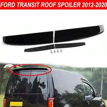 FOR TRANSIT CUSTOM 12-2020 GLOSS BLACK REAR TWIN BARN DOOR ROOF SPOILER - Black - View 3