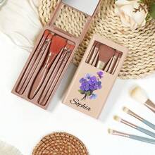 1PC Personalized Birth Flower Makeup Brush Box Set, Customized Wedding Gift, Bridal Party Gift, Bridesmaid Gift, Friend Birthday Gift. - one-size - View 5