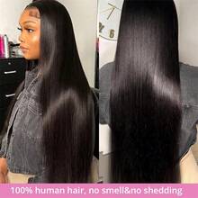 40 Inch Lace Front Wigs Human Hair Brazilian 13x4 Frontal Wig HD 13x6 Human Hair HD Transparent Bone Straight Lace Front Wigs - Natural Black - 查看 9