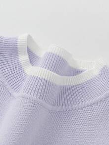 Balabala Girls Sweater 2025 Spring/Fall New Knit Pullover Top - Pink Purple - View 3