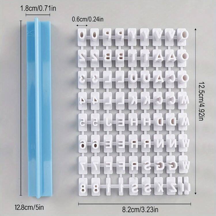 迷你字母数字印章工具，适用于粘土、饼干和蛋糕装饰的三合一迷你字母数字印章 - 适用于陶瓷工具和工艺品的塑料非电动字符印章 - 彩色 - 查看 17