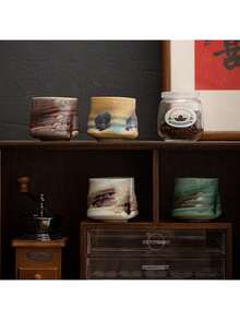 Cirelle Ceramic Coffee Cup, Kiln-Changed Thick Ceramic Cup, High-End Sophisticated Mug, Luxurious High-Grade Sense, Retro Creative Personal Use Single Cup Back To School - Multicolor - View 5