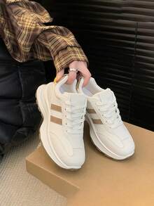 Teens' Casual Sneakers, Back To School Bestseller For Autumn/Winter, Non-Slip & Durable Girls' Shoes, Versatile Sports & Leisure Small White Shoes