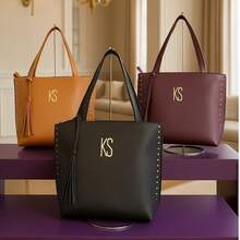 KS Karla Samenho cosmetics and accessories Elegant Women's Bag 2-Piece Kit Large Tote Bag With Shoulder Strap + Document Holder - 黑色 - 查看 6