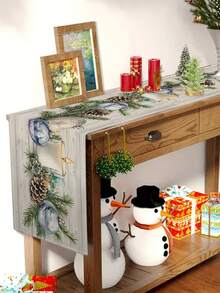 1 buc/10 buc. Șervețel de masă cu model de lumânări de Crăciun, decor de casă de Crăciun, decor de casă sezonier de iarnă, stil modern, material asemănător inului, 33 * 91CM / 33 * 183CM / 33 * 274CM, 3 opțiuni de dimensiune, decor de casă de Crăciun, accesorii pentru petreceri de interior și exterior, decorare cu tematică de Crăciun, decor de cameră. Potrivit pentru decorul bucătăriei de acasă și decorarea petrecerii de Crăciun.