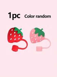 1pc Strawberry & Cherry Straw Lid, Fits 30 & 40 Oz Glass Cups, 10mm Cute Reusable Straw Lid, Dust-Proof Straw Lid, Easy Straw Lid, Suitable For Driving, Office, Outdoor Camping, Christmas, Cup Accessories, Mother's Day Gift - Random Color,Christmas Decor,Partyfavor,Food Catering For Christmas