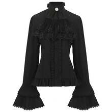 Cosplay Clothing - 230831 French-style Shirt Style 1 - Black - View 5