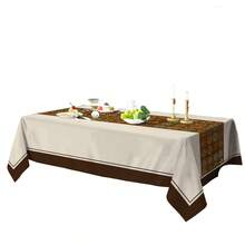 1pc/10pcs Brown Floral Tablecloth, Waterproof And Stain-Resistant, Easy To Clean, Suitable For Dinner, Picnic, Dining Table, Party, Home Decor, Rectangular, Indoor And Outdoor Use, Available In Multiple Sizes