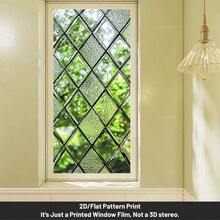 1 Piece, Fashionable And Simple Style Decorative Window Film And Window Sticker, 2D Flat Geometric Rhombus Pattern Window Sticker, PVC Electrostatic Adsorption Decorative Window Film, Home Decoration Window And Door Decals, Suitable For Living Room, Bedroom, Kitchen, Bathroom, Home Decoration, Privacy Protection, 17.72 Inches X39.37 Inches - 17.72*39.37吋(45*100公分) - 查看 8