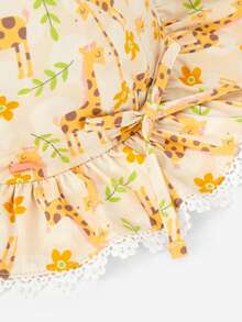 Balabala Baby Sun Hat Floral Brim Cute Fashionable Sun Protection - Yellow-green Hue - View 5