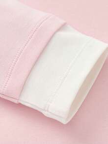 Balabala Girls Long Sleeve T-Shirt 2025 Spring/Fall New Basic Top - Red and White - View 7