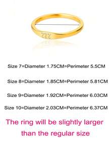 1枚极简天使数字戒指，女士款，316L镀金不锈钢，可调节，时尚配饰，日常佩戴，礼品之选 - 數位戒指 - 查看 2